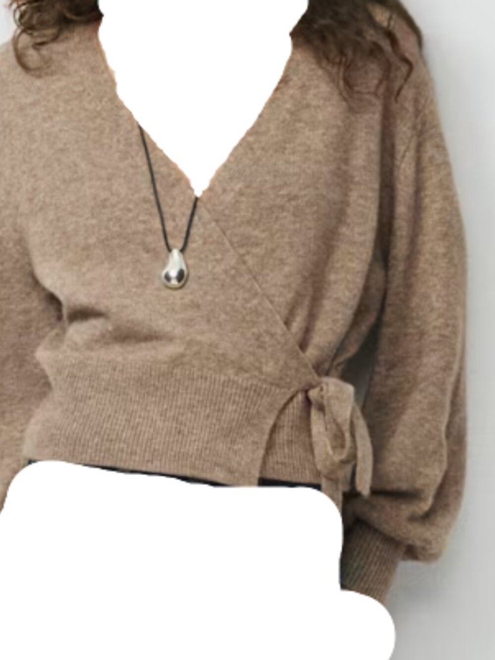 NWT Never Worn Size M Aritzia Wilfred SoftSpoke™ Cassidy Wrap Sweater - Picture 6 of 8